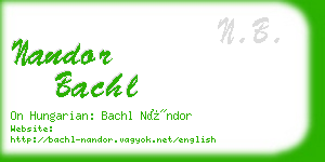 nandor bachl business card